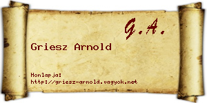 Griesz Arnold névjegykártya